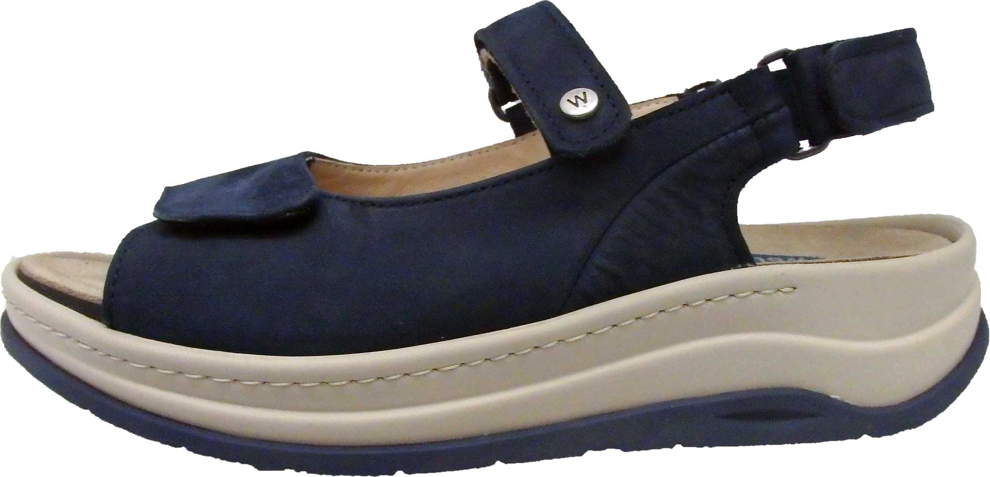 Wolky Sandale Adura Nubukleder denimblau