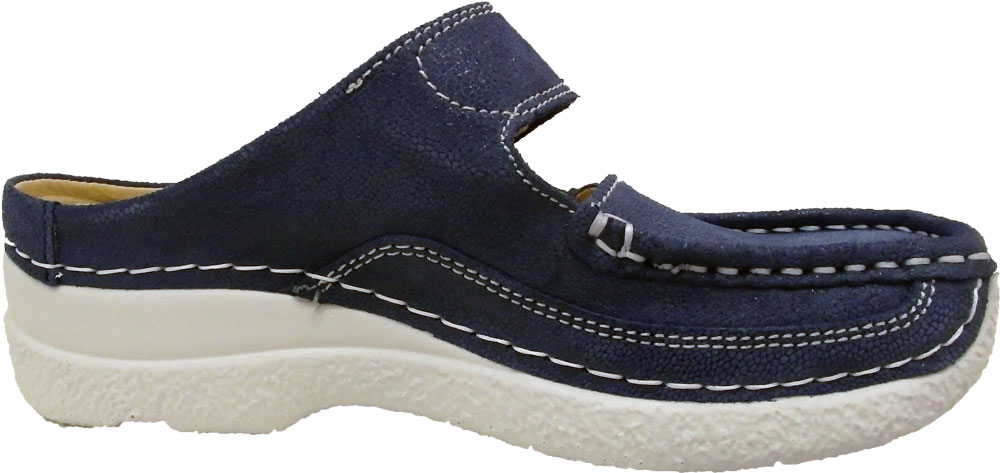 Wolky Pantoffel Roll Slipper Caviar Nubuk denim