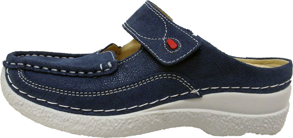 Wolky Pantoffel Roll Slipper Caviar Nubuk denim