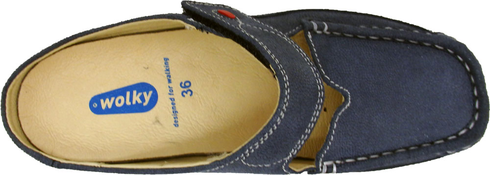 Wolky Pantoffel Roll Slipper Caviar Nubuk denim